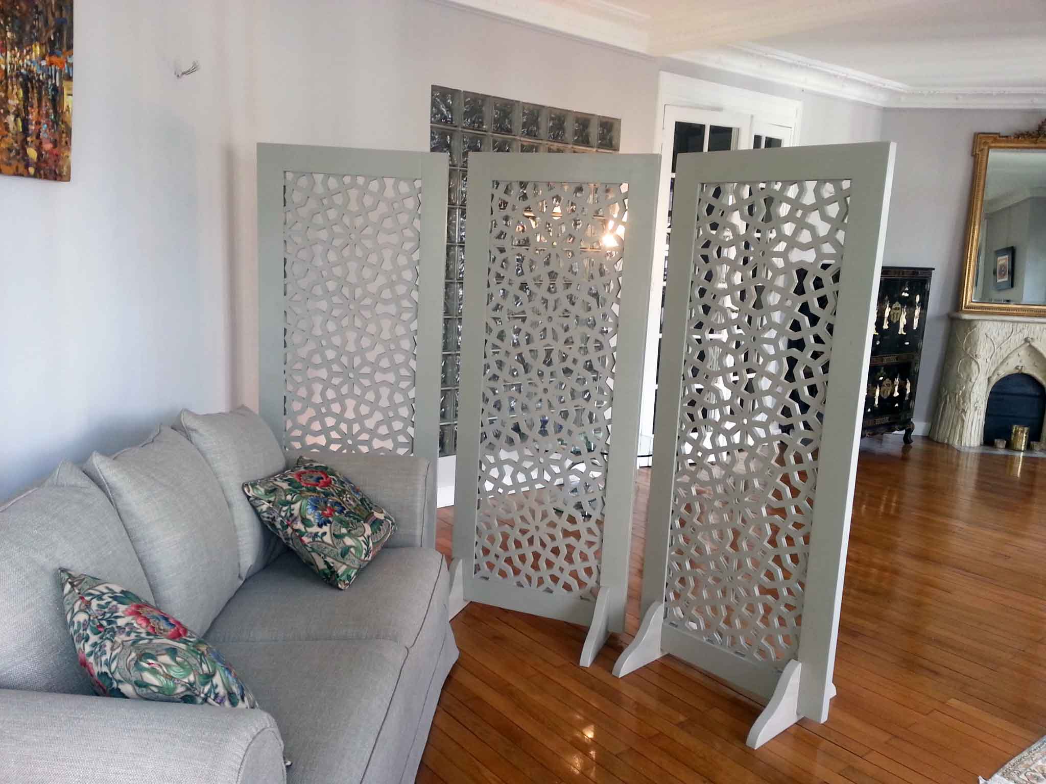 moucharabieh intérieur bois blanc 