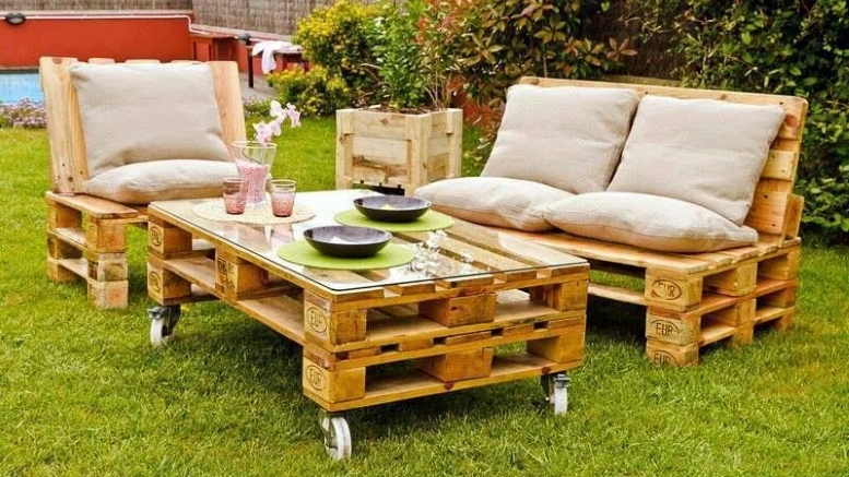 salon jardin extérieur palette