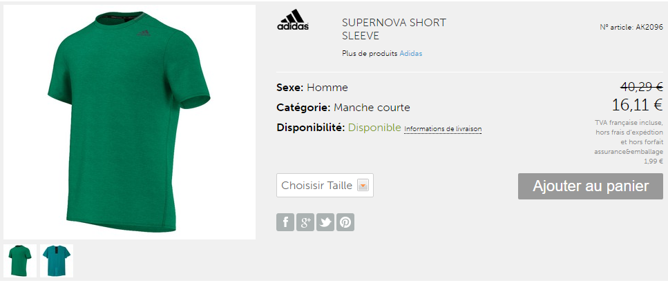 tee shirt running adidas pas cher