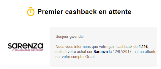 cashback sarenza