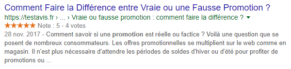 résultat naturel Google 