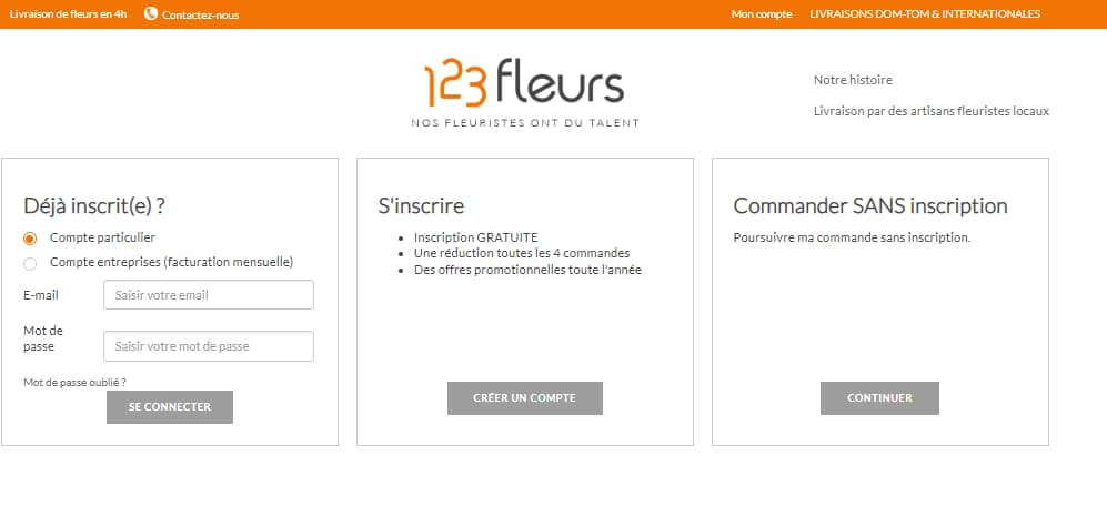 compte client 123fleurs