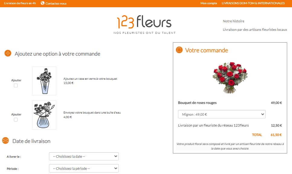 date livraison 123fleurs