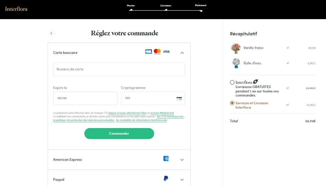 paiement interflora