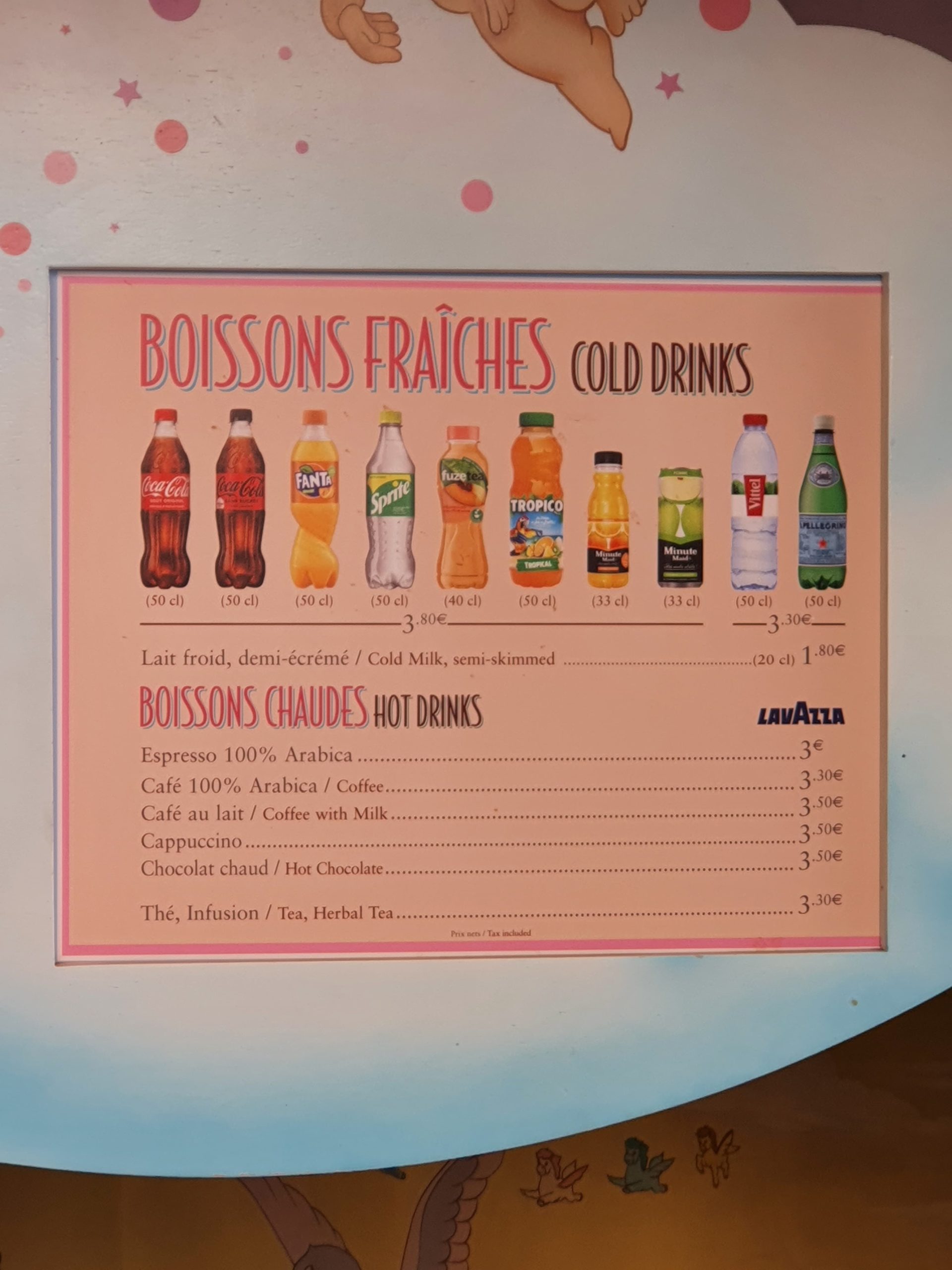 prix boissons disneyland paris