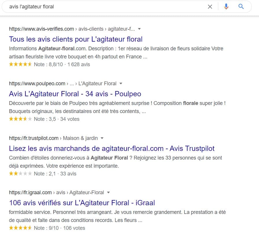 avis sur agitateur floral