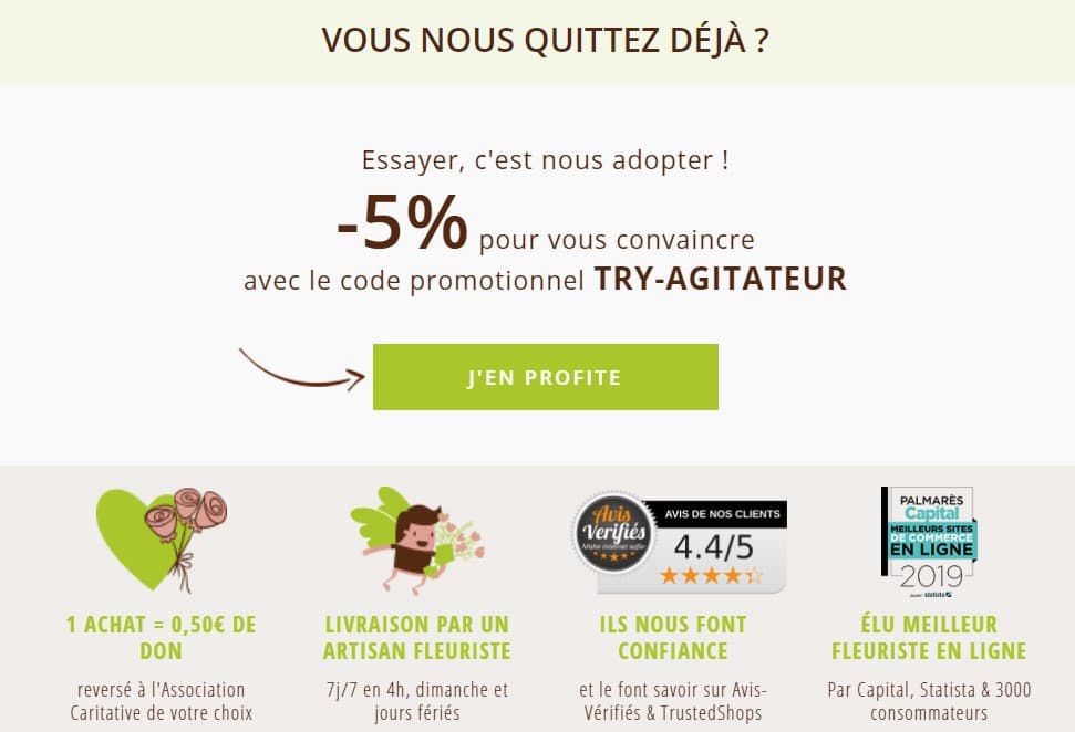 code promo agitateur floral