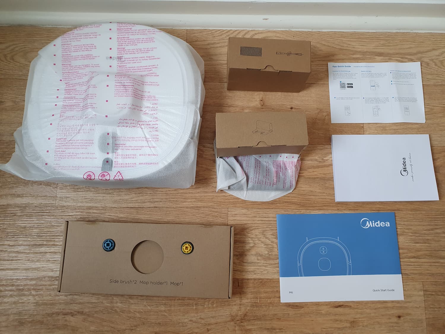 accessoires aspirateur robot midea m6 emballés