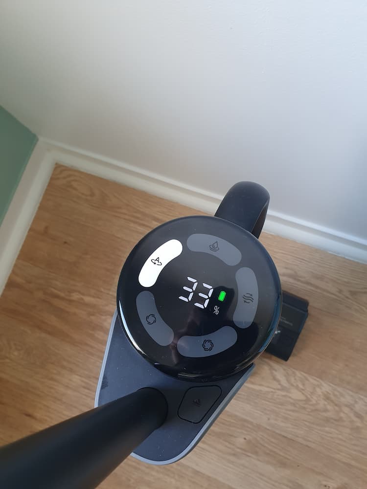 Mode de nettoyage automatique visualisé sur l'écran LED.