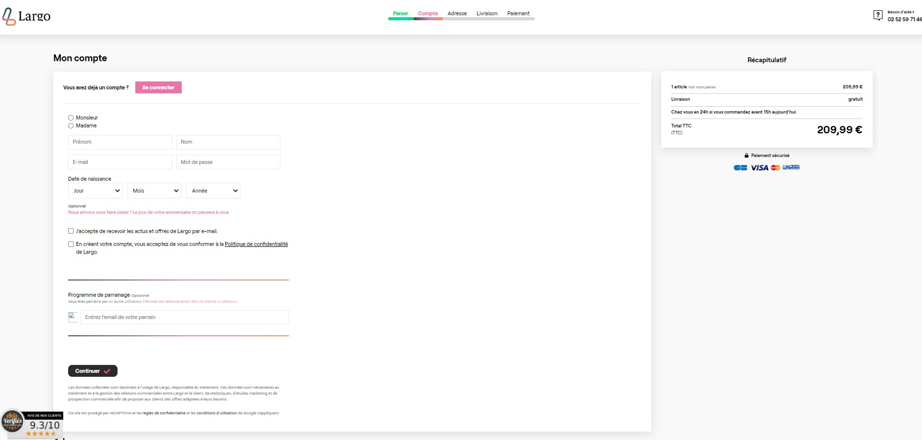 creation compte largo