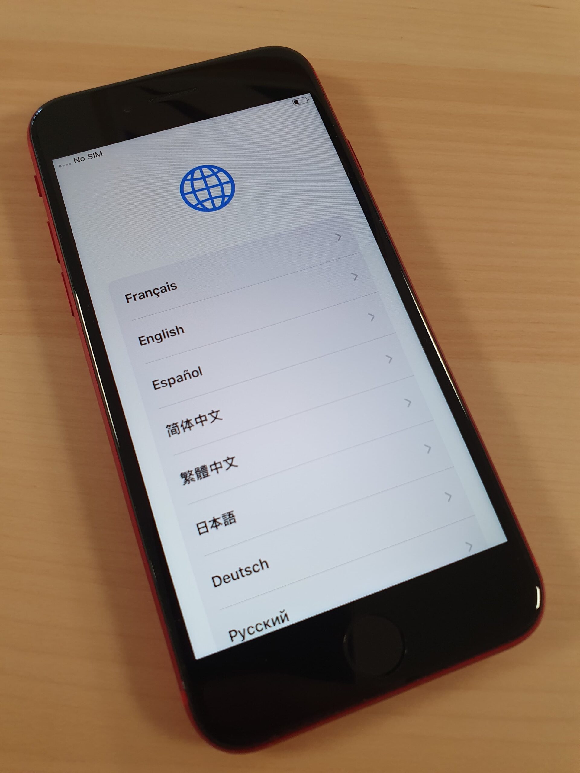 sélection langue iPhone reconditionné largo