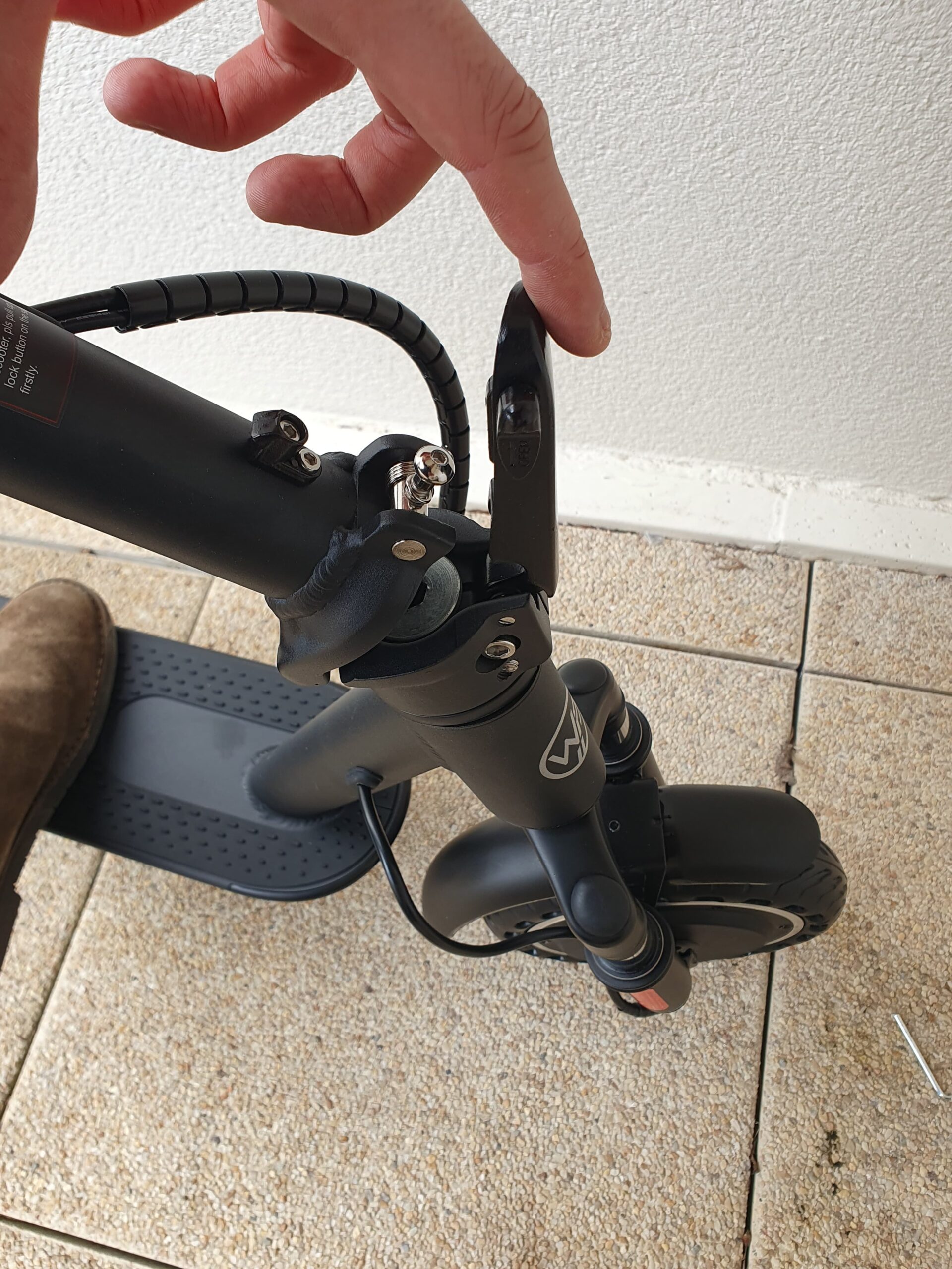 dépliage guidon trottinette électrique wegoboard