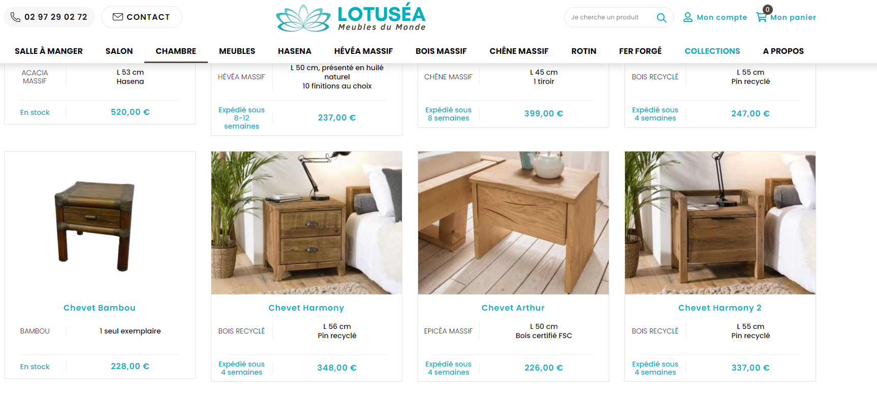 table de chevet lotusea