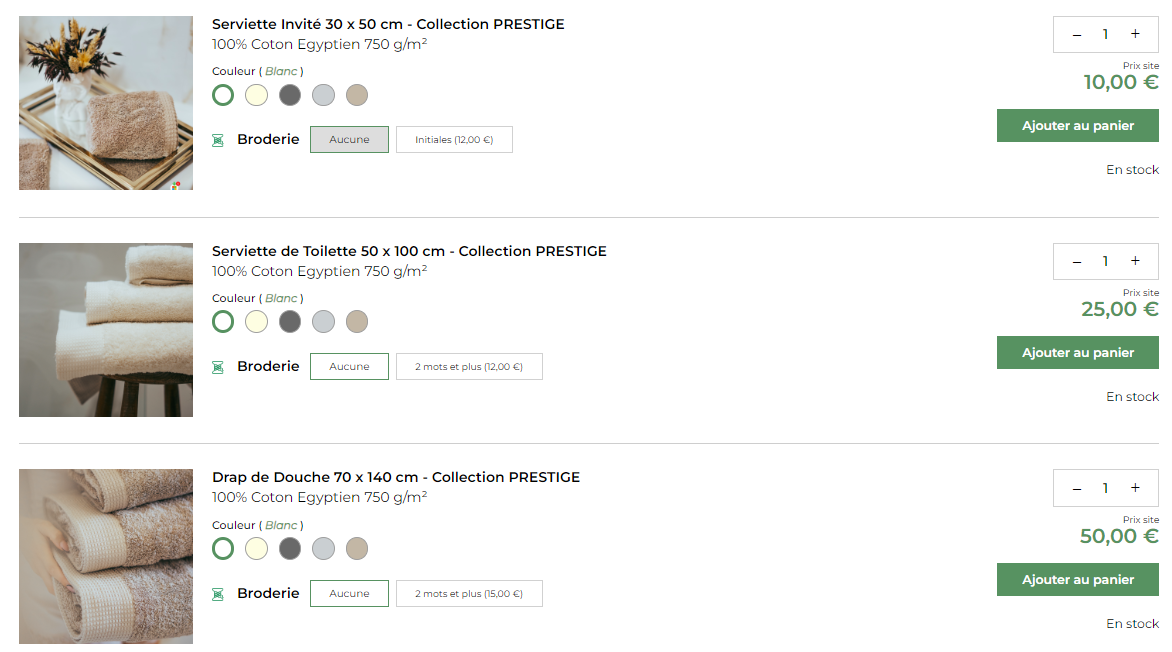 serviettes de bain la compagnie du blanc